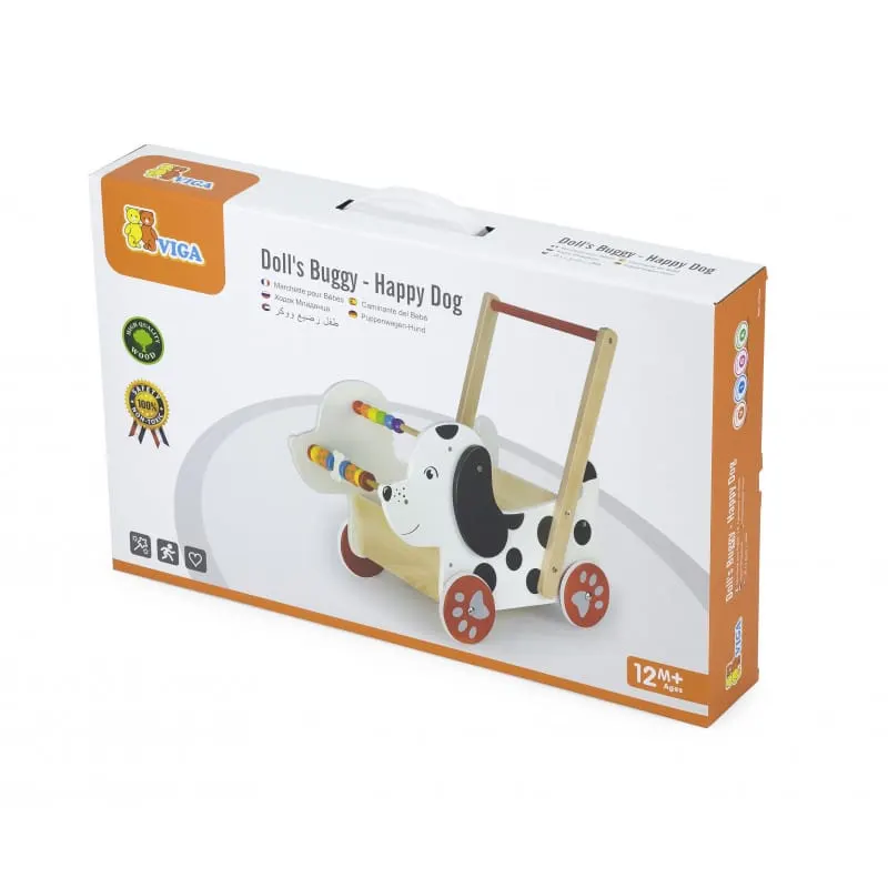 Antemergator Viga, lemn, carucior catelus, multicolor KID502904 — imaginea 5
