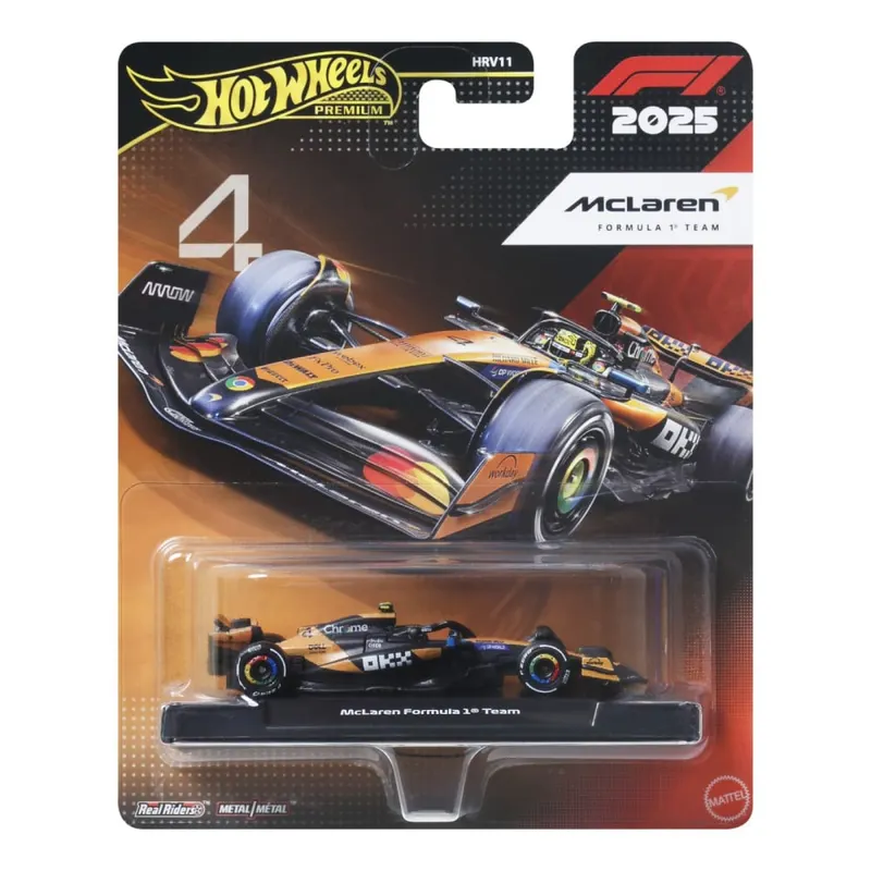 HOT WHEELS PREMIUM REAL RIDERS FORMULA 1 2024 MASINUTA METALICA MCLAREN FORMULA 1 TEAM SCARA 1 LA 64