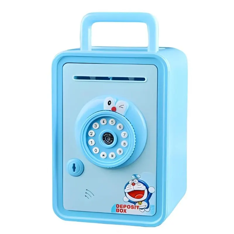 Jucarie Interactiva Pusculita Digitala, Depunere Automata, Deschidere cu Parola sau Recunoastere Faciala, Muzica Si Lumini Interactive, Pisoi Albastru, + 3 Ani