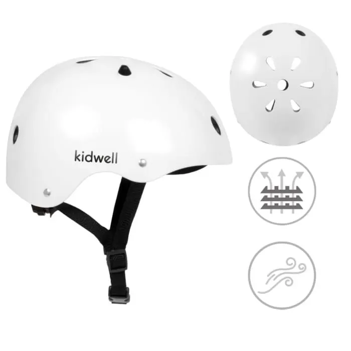Casca bicicleta copii Kidwell Orix, curele reglabile, orificii aerisire, alb KID084906 — imaginea 5