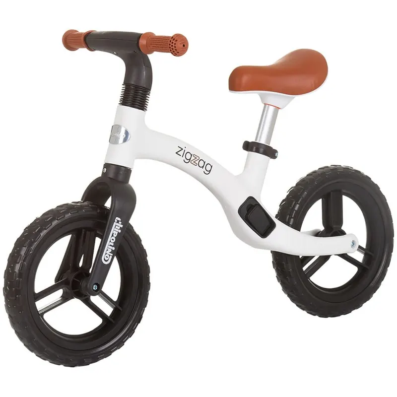 Bicicleta Chipolino Zig Zag, echilibru, fara pedale, alb/negru KID060206