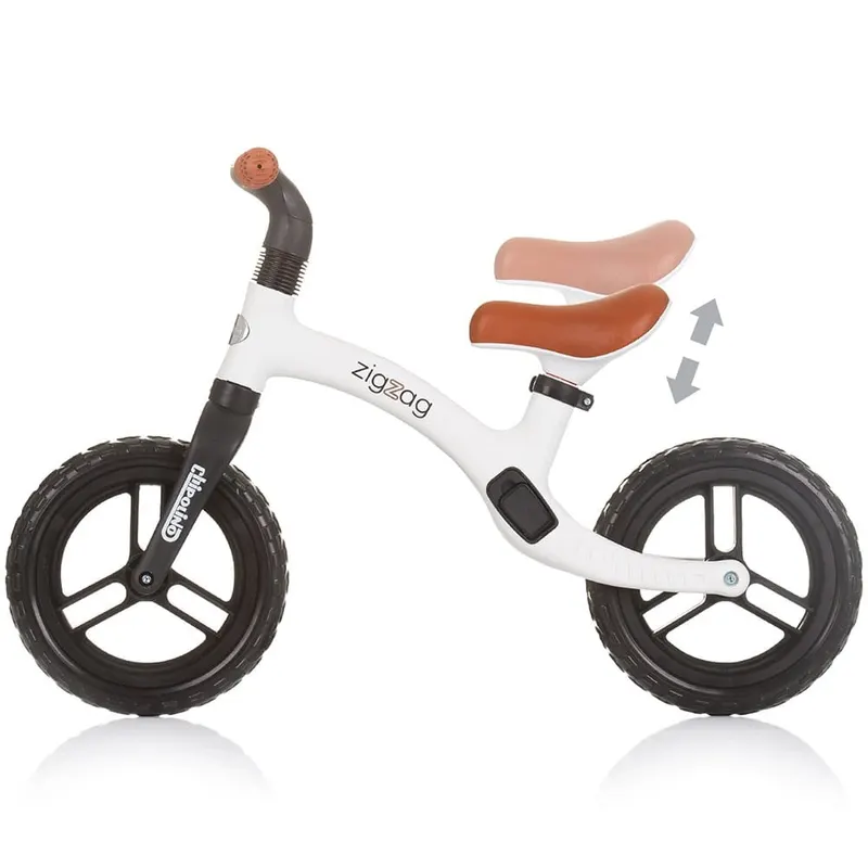 Bicicleta Chipolino Zig Zag, echilibru, fara pedale, alb/negru KID060206 — imaginea 3
