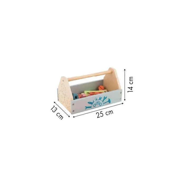 Trusa unelte Ecotoys, lemn, multicolor KID970766 — imaginea 3