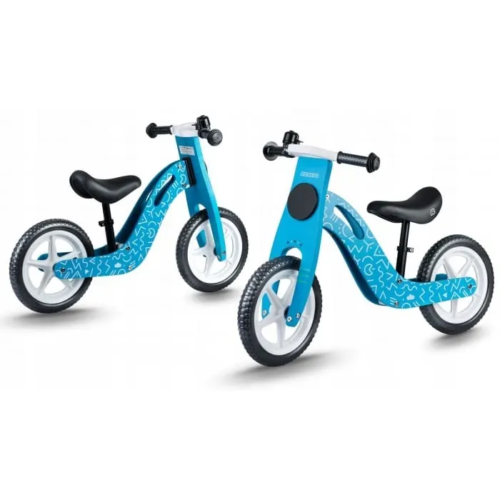 Bicicleta fara pedale Ricokids, lemn, roti spuma EVA, albatru KID471295 — imaginea 2