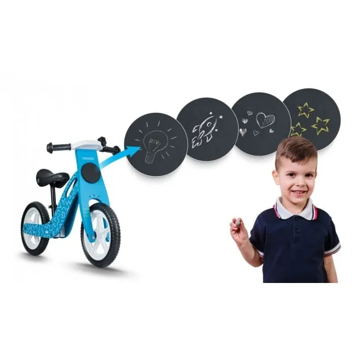 Bicicleta fara pedale Ricokids, lemn, roti spuma EVA, albatru KID471295 — imaginea 3