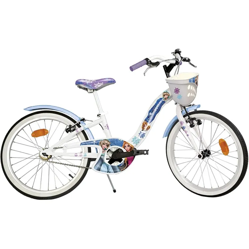 Bicicleta Copii Dino Bikes, Snow Queen, 20 inch, sistem frana, cos depozitare, alb/mov KID908555 — imaginea 3