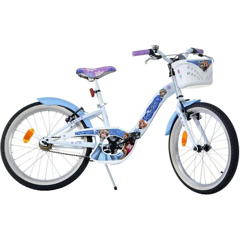 Bicicleta Copii Dino Bikes, Snow Queen, 20 inch, sistem frana, cos depozitare, alb/mov KID908555 — imaginea 4