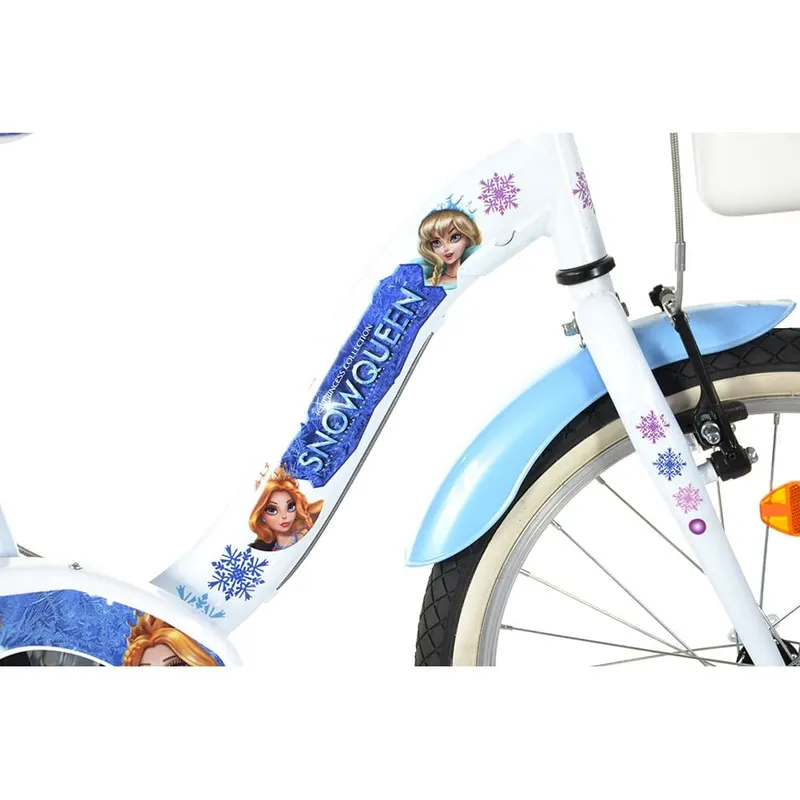 Bicicleta Copii Dino Bikes, Snow Queen, 20 inch, sistem frana, cos depozitare, alb/mov KID908555 — imaginea 5
