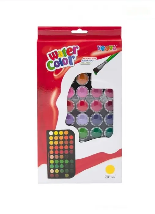 Set Paleta acuarela 48 culori si pensula, WATER COLOR