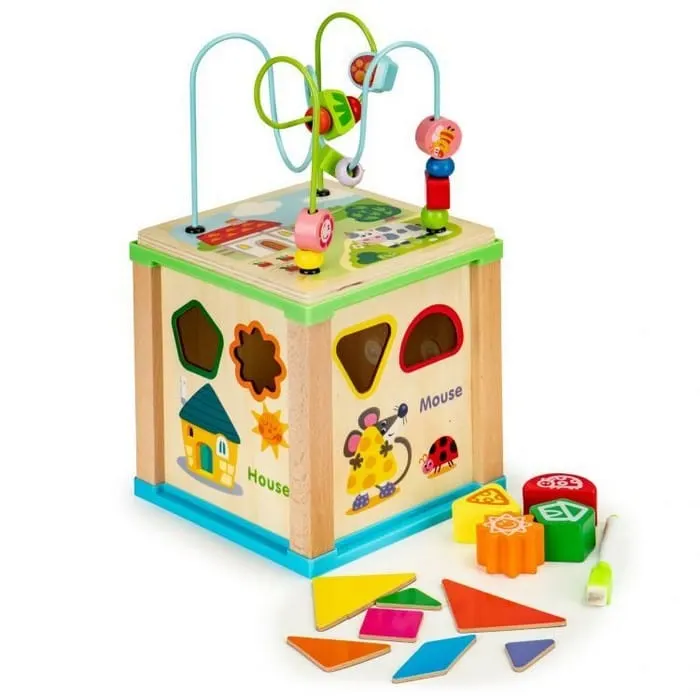 Centru activitati Ecotoys HM015470, lemn, tabla desen, multicolor KID970117