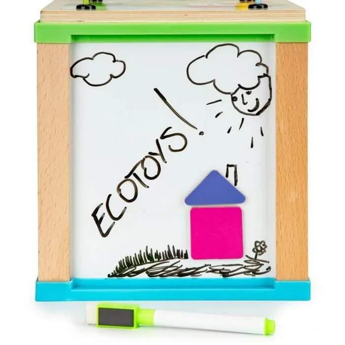 Centru activitati Ecotoys HM015470, lemn, tabla desen, multicolor KID970117 — imaginea 2