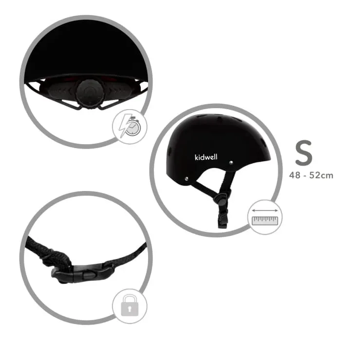 Casca bicicleta copii Kidwell Orix II, curele reglabile, orificii aerisire, negru KID099009 — imaginea 5