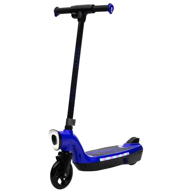 Trotineta electrica , pentru copii de peste 6 ani, 45W, 12V, lumini, roti moi din spuma, albastra