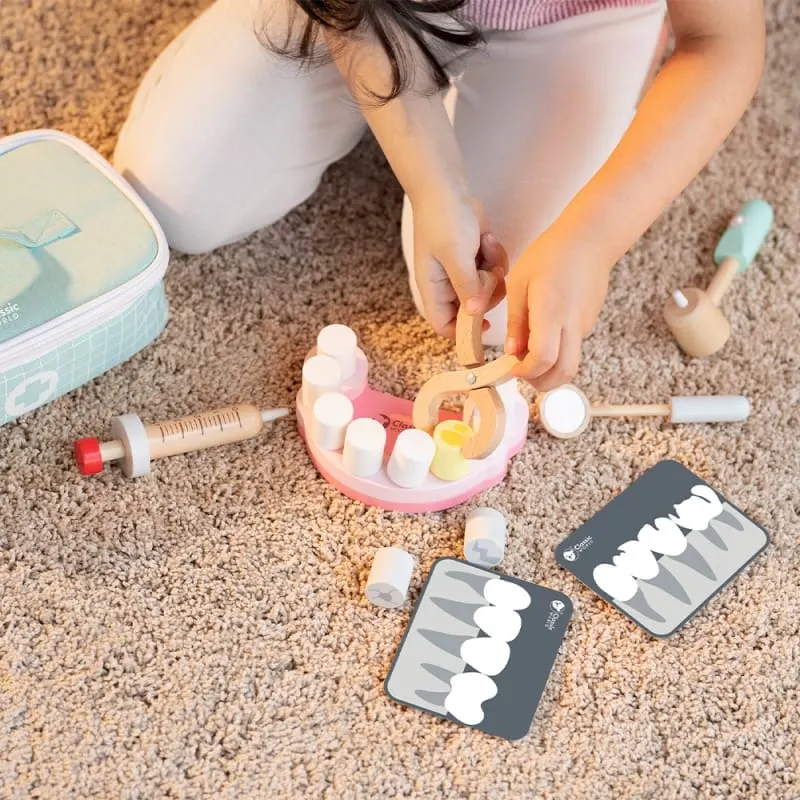 Set trusa dentist Classic World, din lemn cu geanta, multicolor, 18 piese KID055560 — imaginea 3