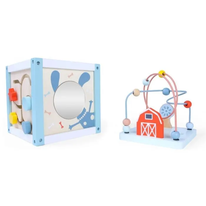 Centru activitati Ecotoys 1020, lemn, sortator cuburi, multicolor KID975167 — imaginea 3