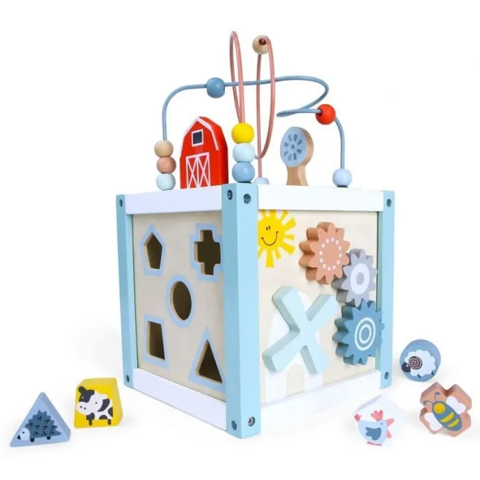 Centru activitati Ecotoys 1020, lemn, sortator cuburi, multicolor KID975167 — imaginea 4