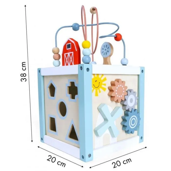 Centru activitati Ecotoys 1020, lemn, sortator cuburi, multicolor KID975167 — imaginea 5