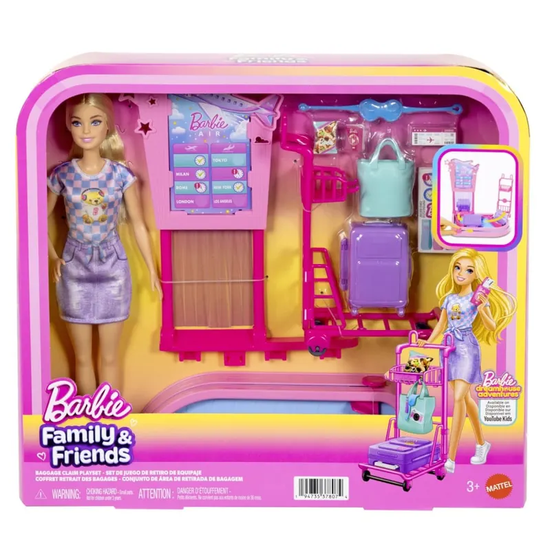 BARBIE FAMILY AND FRIENDS SET BAGAJE LA AEROPORT