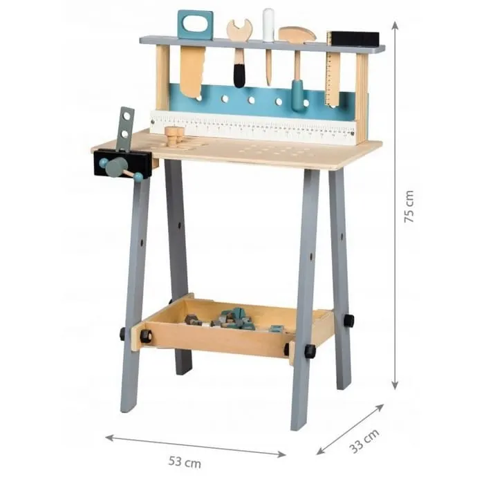 Banc de lucru copii Ecotoys, din lemn cu unelte, 32 de piese KID063094 — imaginea 3