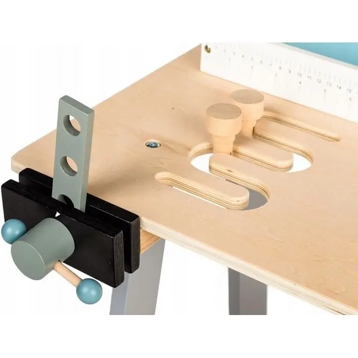 Banc de lucru copii Ecotoys, din lemn cu unelte, 32 de piese KID063094 — imaginea 5