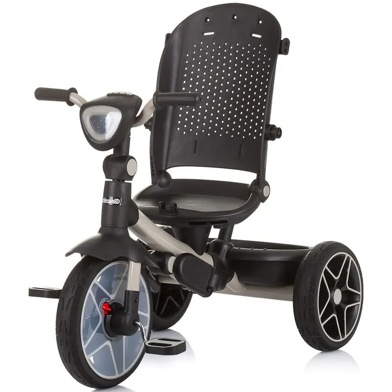 Tricicleta Chipolino Derby, scaun reversibil, pozitie somn, lumini, muzica, copertina, gri KID059347 — imaginea 2