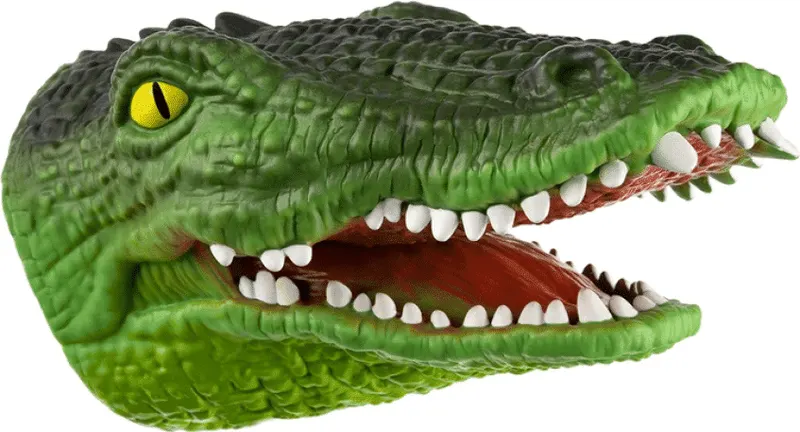 Jucarie Interactiva de Mana, Crocodil, Cauciuc, 15.5x11.5x8.5 cm, + 3 Ani