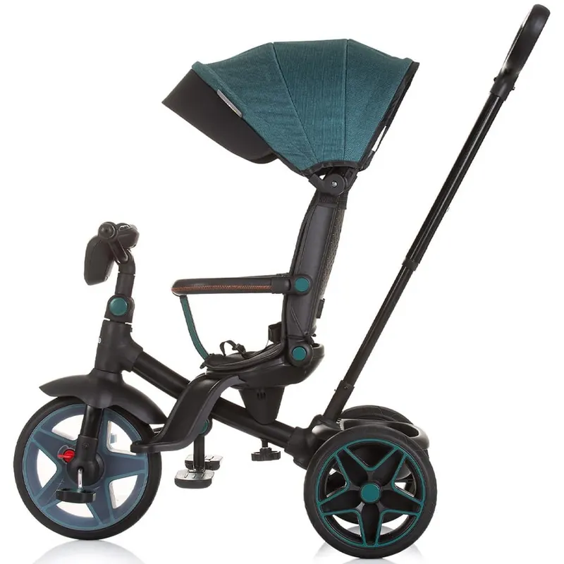 Tricicleta Chipolino Derby, scaun reversibil, pozitie somn, lumini, muzica, copertina, verde KID059354 — imaginea 5