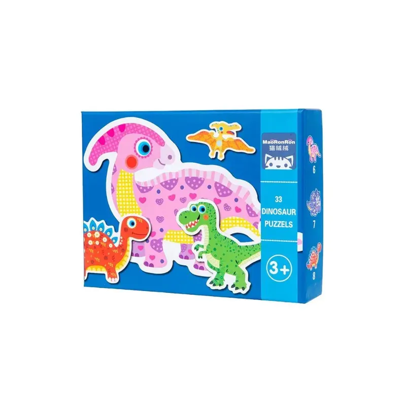Set din 6 puzzle: , Fructe și Dinozauri - Dinozauri