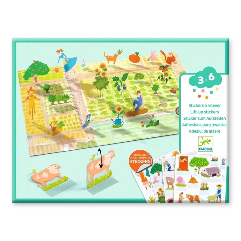 Set creativ de stickere reutilizabile Ferma, Djeco