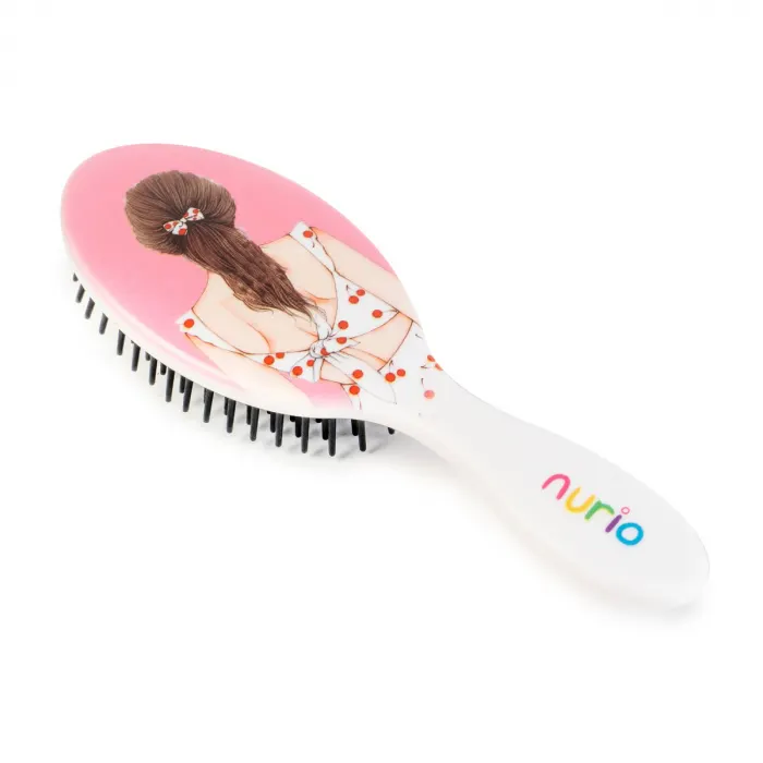 Perie de Par pentru Copii cu Fetita Roz 16.5 cm
