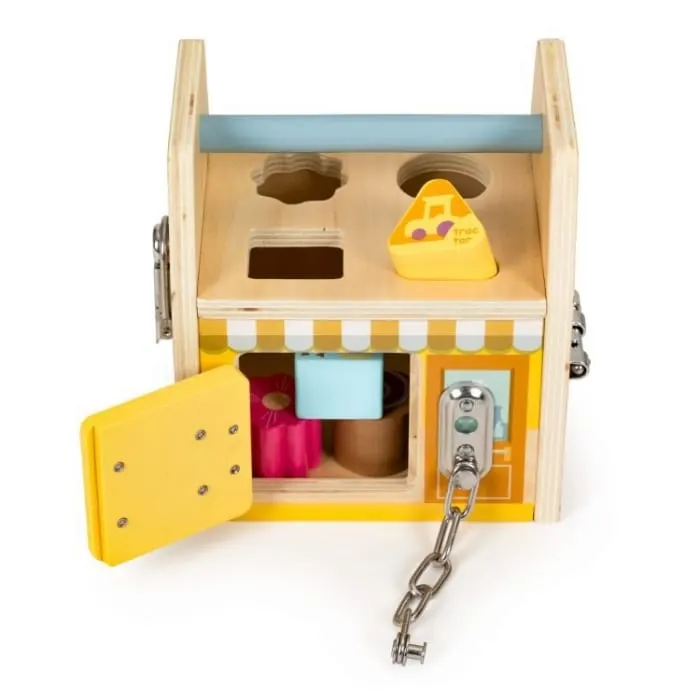 Centru activitati Ecotoys, lemn, sortator cuburi, multicolor KID000210 — imaginea 4
