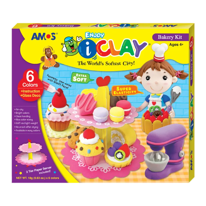 Set plastilina iClay kit patiserie cu accesorii incluse,+4 ani