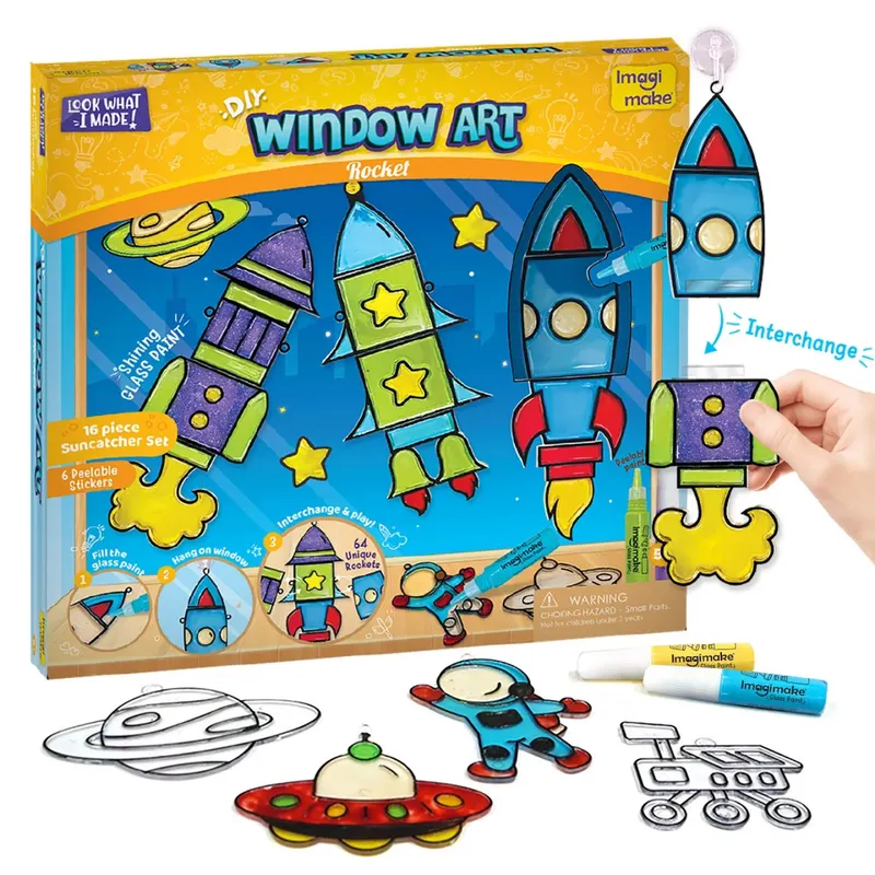 Set Creativ Decoratiuni de Pictat pentru Fereastra - Rocket