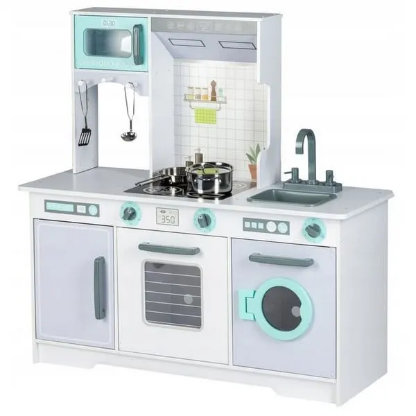 Bucatarie copii Ecotoys, din lemn dotata cu set accesorii KID000128 — imaginea 3