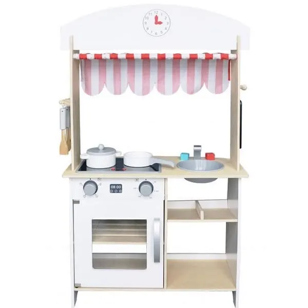 Bucatarie Copii Ecotoys, din lemn completa set accesorii KID065999