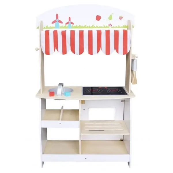 Bucatarie Copii Ecotoys, din lemn completa set accesorii KID065999 — imaginea 4