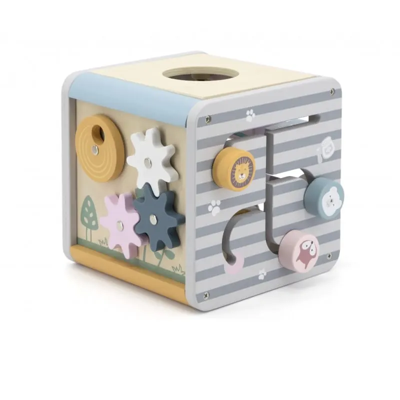 Centru activitati PolarB Viga, lemn, sortator cuburi, 5 in 1, multicolor KID440304 — imaginea 2
