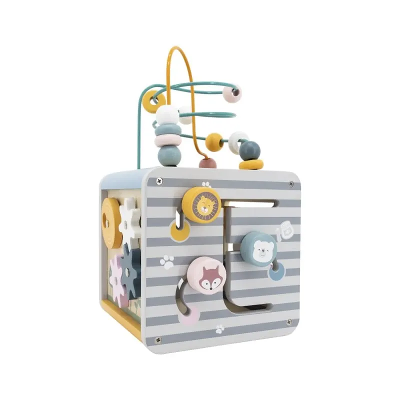 Centru activitati PolarB Viga, lemn, sortator cuburi, 5 in 1, multicolor KID440304 — imaginea 3