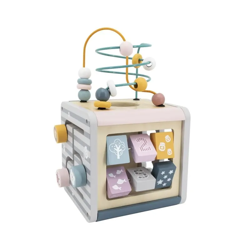 Centru activitati PolarB Viga, lemn, sortator cuburi, 5 in 1, multicolor KID440304 — imaginea 4