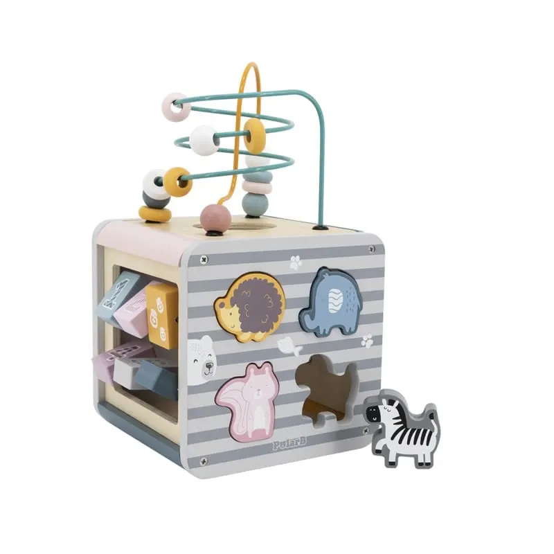 Centru activitati PolarB Viga, lemn, sortator cuburi, 5 in 1, multicolor KID440304 — imaginea 5