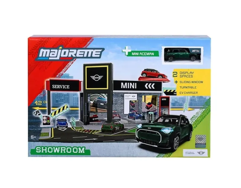 MAJORETTE SET SHOWROOM AUTO MINI CU MASINUTA INCLUSA MINI ACEMAN SCARA 1 LA 64
