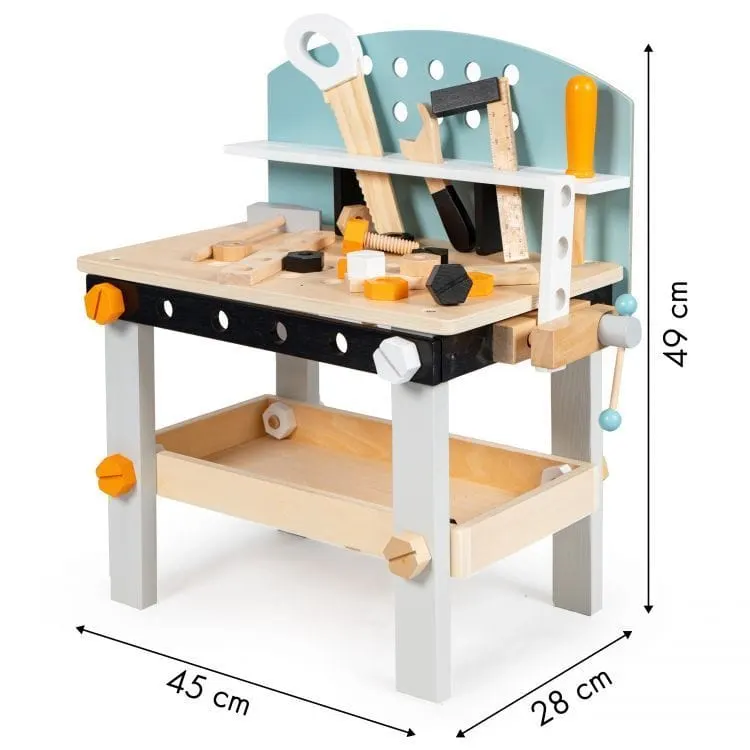 Banc de lucru Ecotoys, din lemn 32 piese KID000258 — imaginea 3