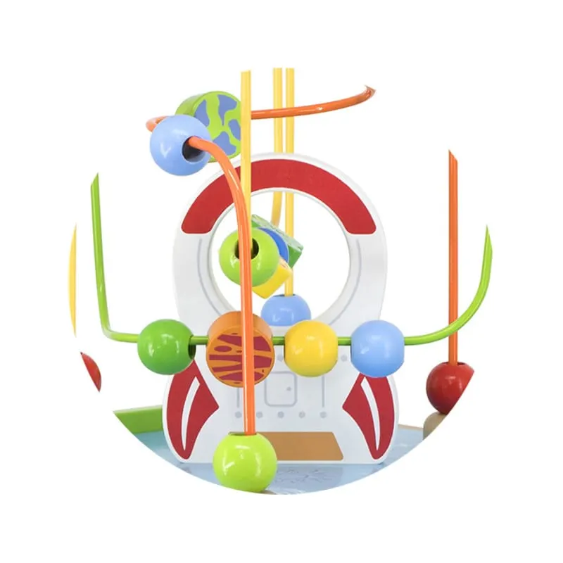 Centru activitati PolarB Viga, lemn, roti dintate, sortator animale, 5 in 1, multicolor KID445484 — imaginea 3