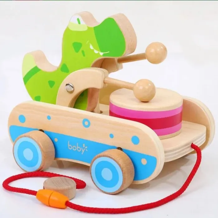 Jucarie de Tras din Lemn - Crocodil Montessori