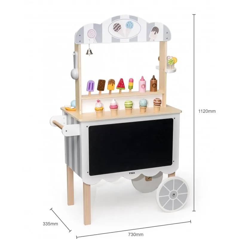 Stand inghetata Viga, lemn, accesorii, multicolor KID445507 — imaginea 3