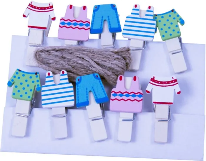 Set 10 carlige din lemn cu hainute,3.5cm