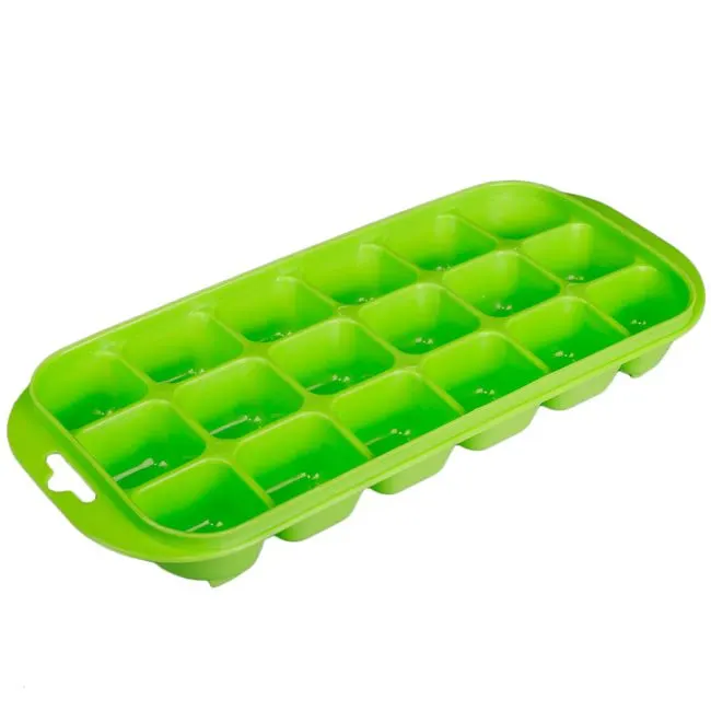 Forma pentru gheata cu 18 locuri,Plastic,Verde,25x11x3 cm