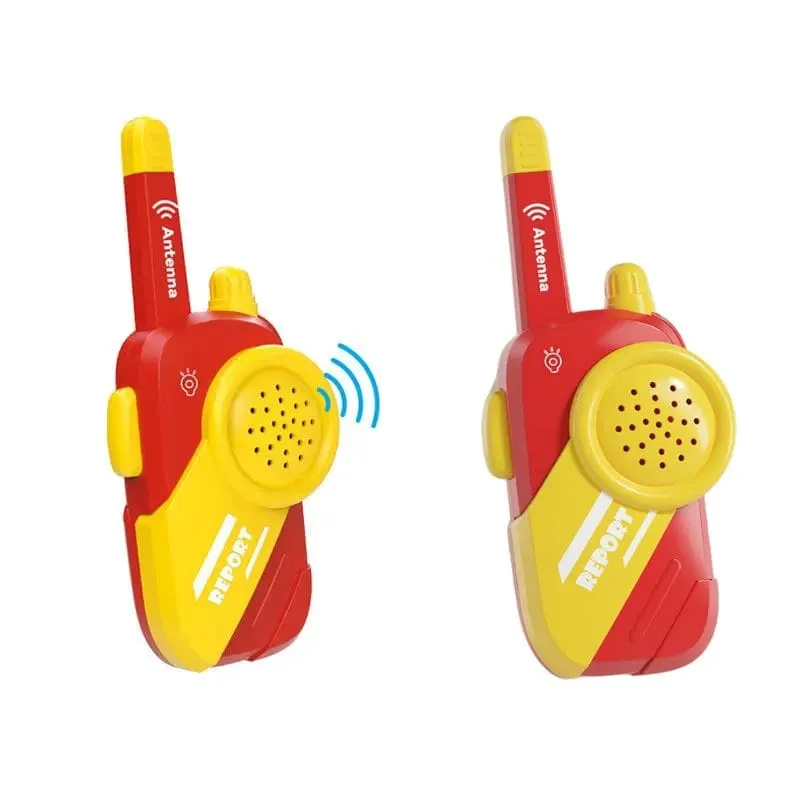 Walkie-Talkie pentru copii, Jucarie Interactiva cu Sunet Clar, Distanta Lunga de Comunicare, Buton de Apel Usor de Utilizat, Semnal Stabil si Design Ergonomic, + 3 Ani, Rosu Galben