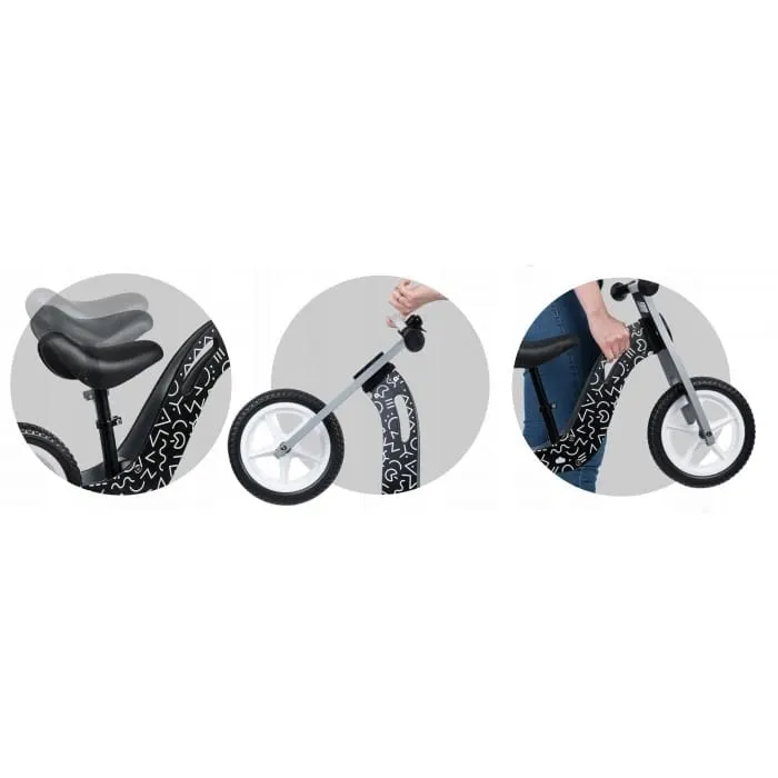 Bicicleta fara pedale Ricokids, lemn, roti spuma EVA, negru KID471318 — imaginea 5