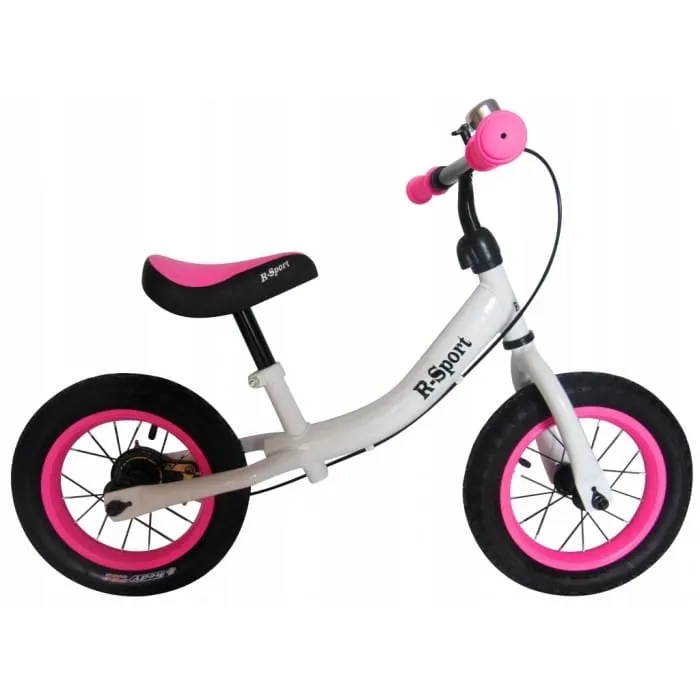 Bicicleta R-Sport R3, echilibru, fara pedale, roti gonflabile, alb/roz KID791685 — imaginea 2